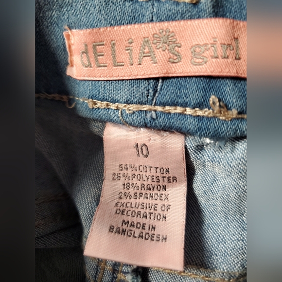 Delias Girl Blue Jeans with Butterfly Embroidery NWT! Nice - Picture 7 of 8